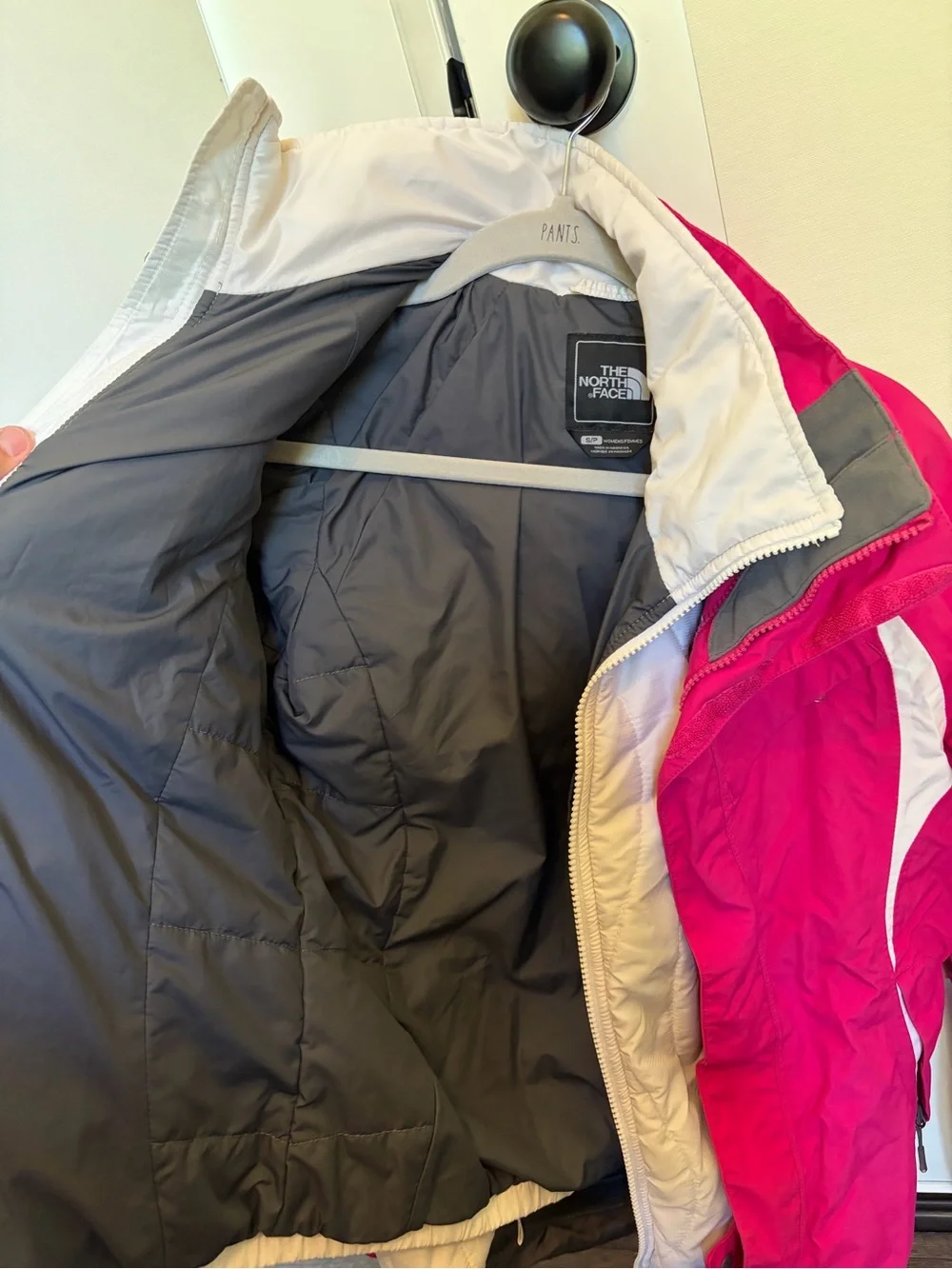 The North Face Hot Pink and White Insulated Ski Jacket